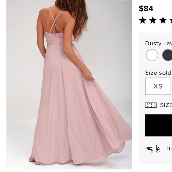 Madalyn Dusty Lavender Lace Maxi Dress - Picture 2 of 5